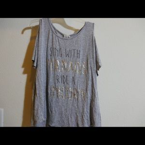 Girls gray sing with mermaids shirt